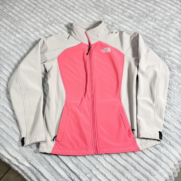 The North Face Hot Pink Hard Shell Fleece Lined Full Zip Womens Large Jacket - Picture 1 of 13